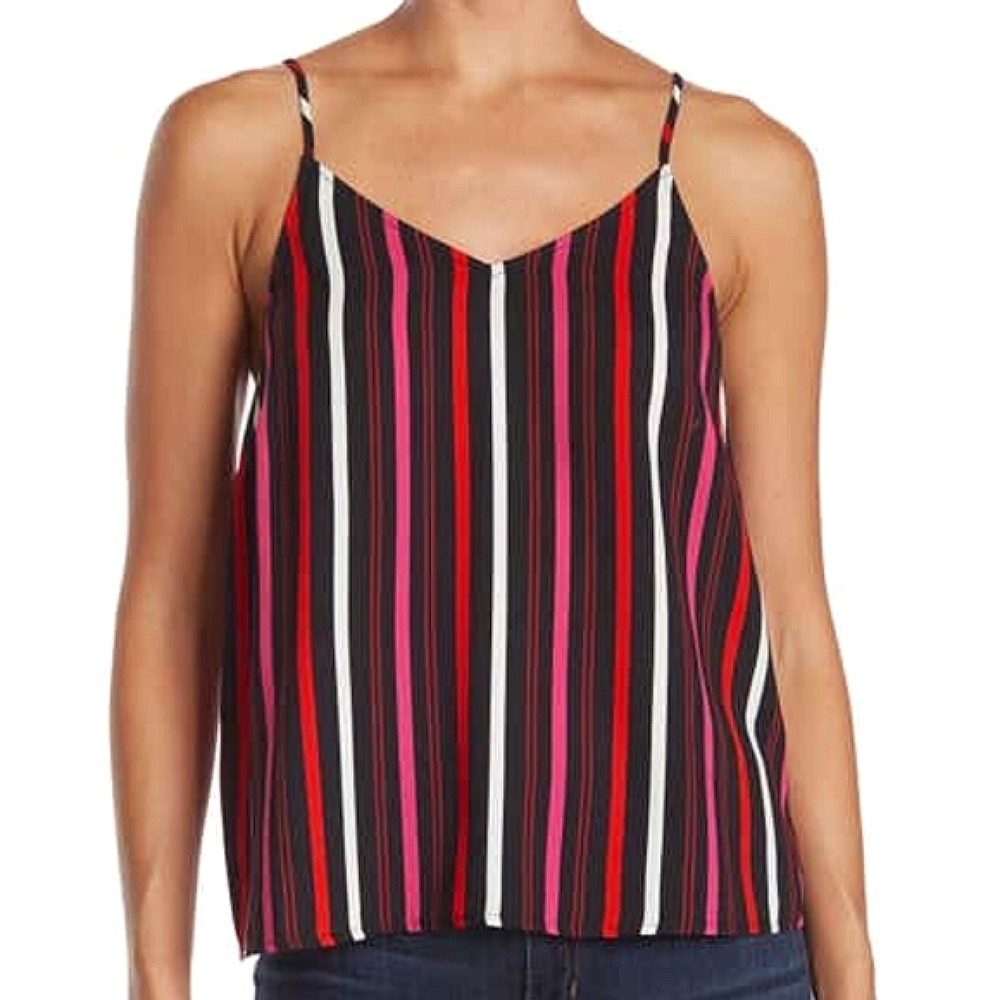 HALOGEN V-Neck Striped Camisole Tank Women's XS
